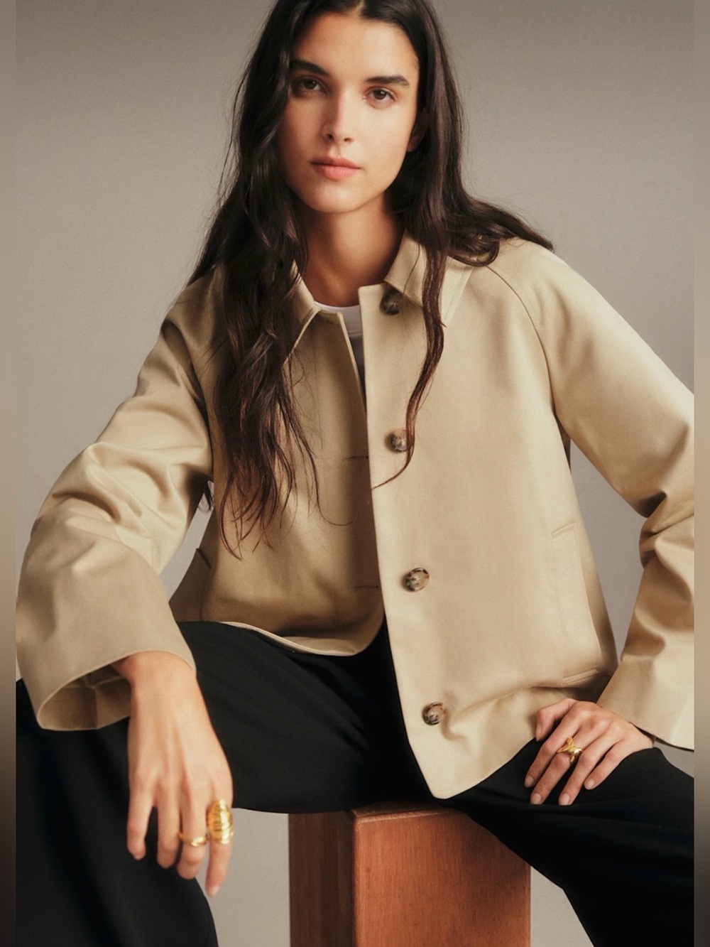 Sezane Bobby Jacket Light Beige - Size 12